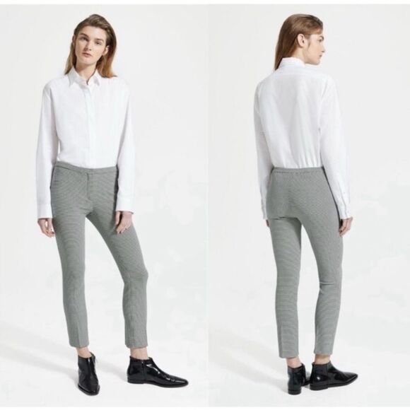 Theory black & white houndstooth classic skinny hi rise dress pants - Picture 1 of 14